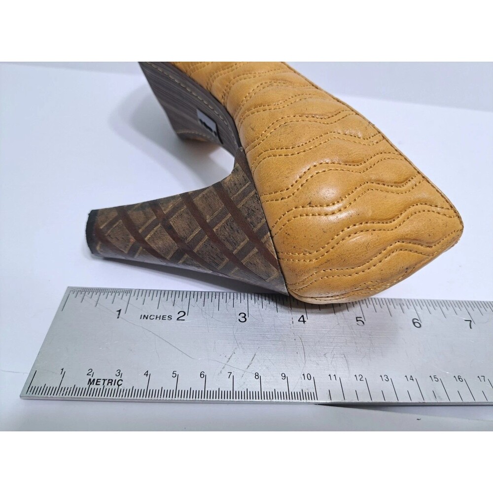 Anthropologie Schuler & Sons Waving Grains Pumps Size 10 Shoes Heels Yellow Rare - Picture 12 of 12